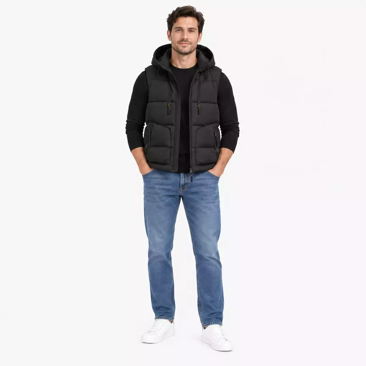 Veste sans manche homme à capuche