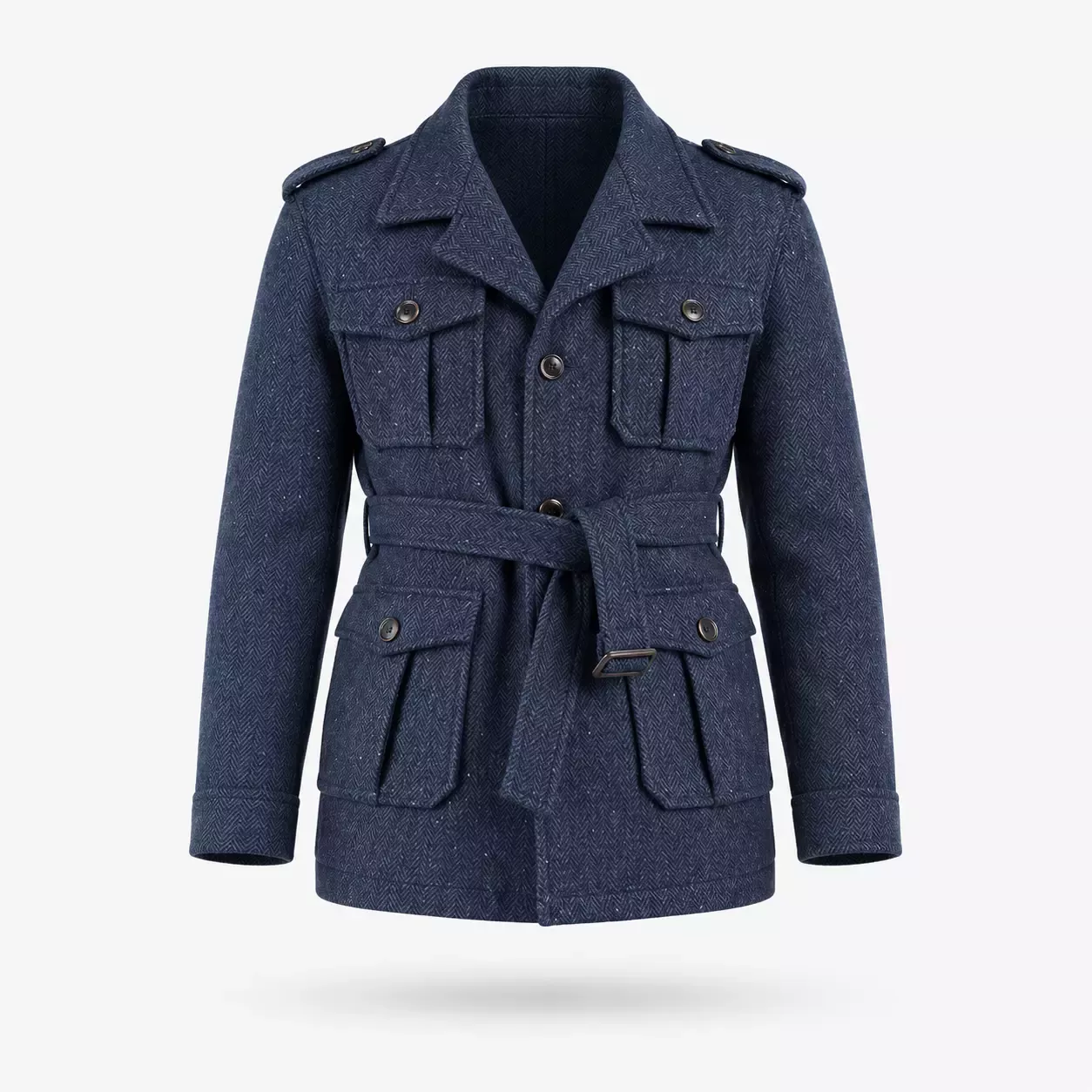Veste saharienne homme à chevrons style britannique 