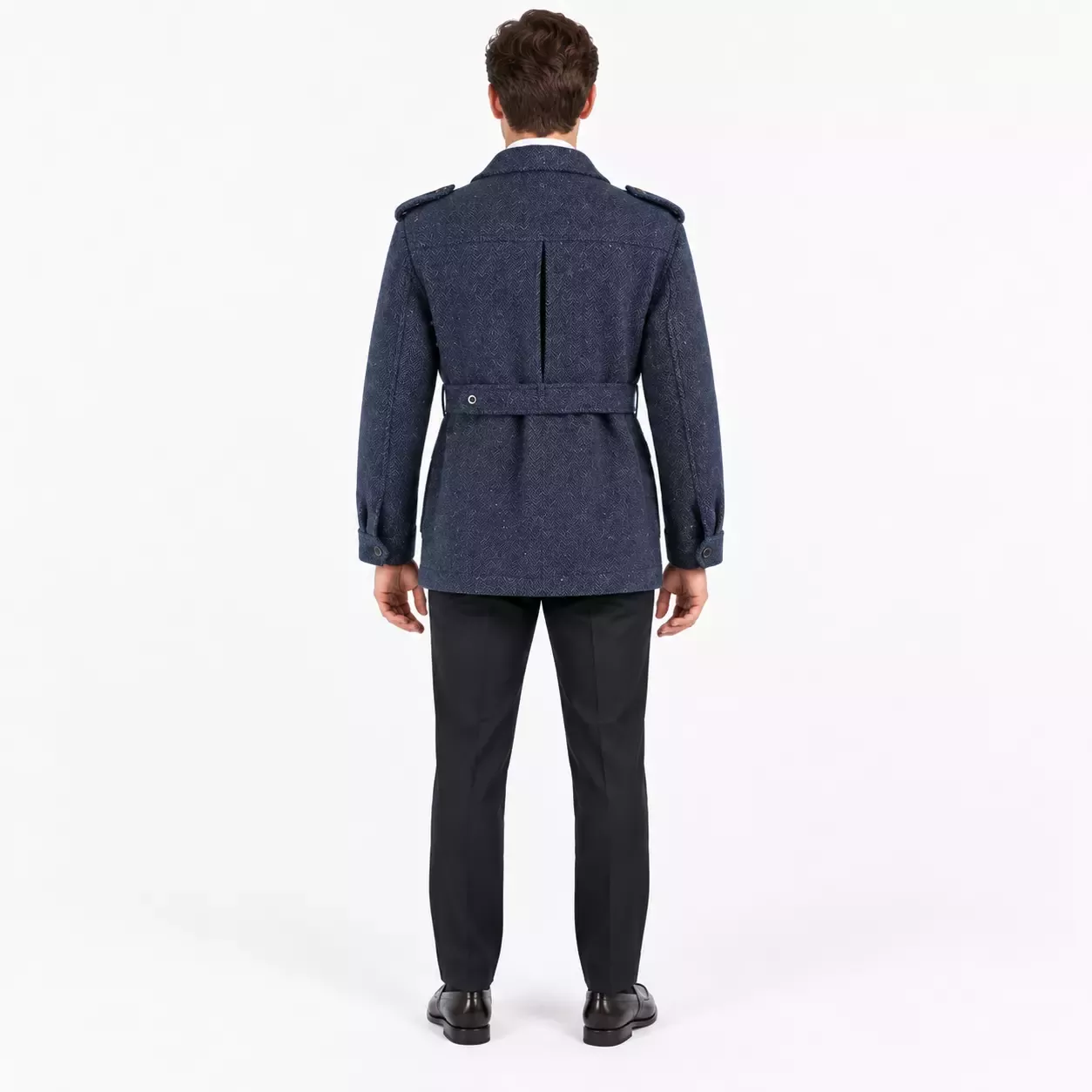 Veste saharienne homme à chevrons style britannique 
