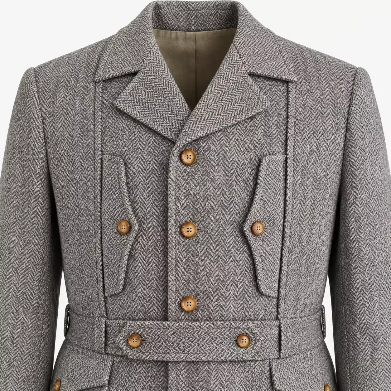 Veste Saharienne Safari Homme en Tweed
