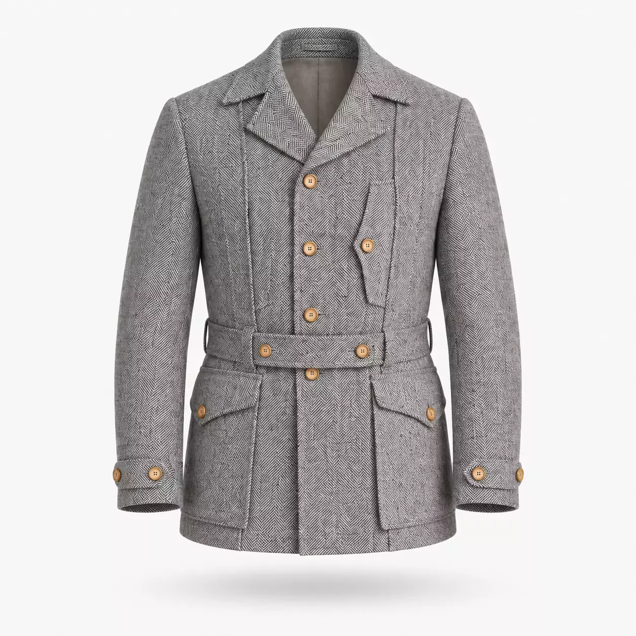 Veste Saharienne Safari Homme en Tweed