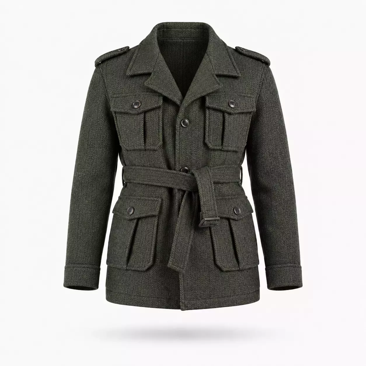Veste saharienne homme à chevrons style britannique 