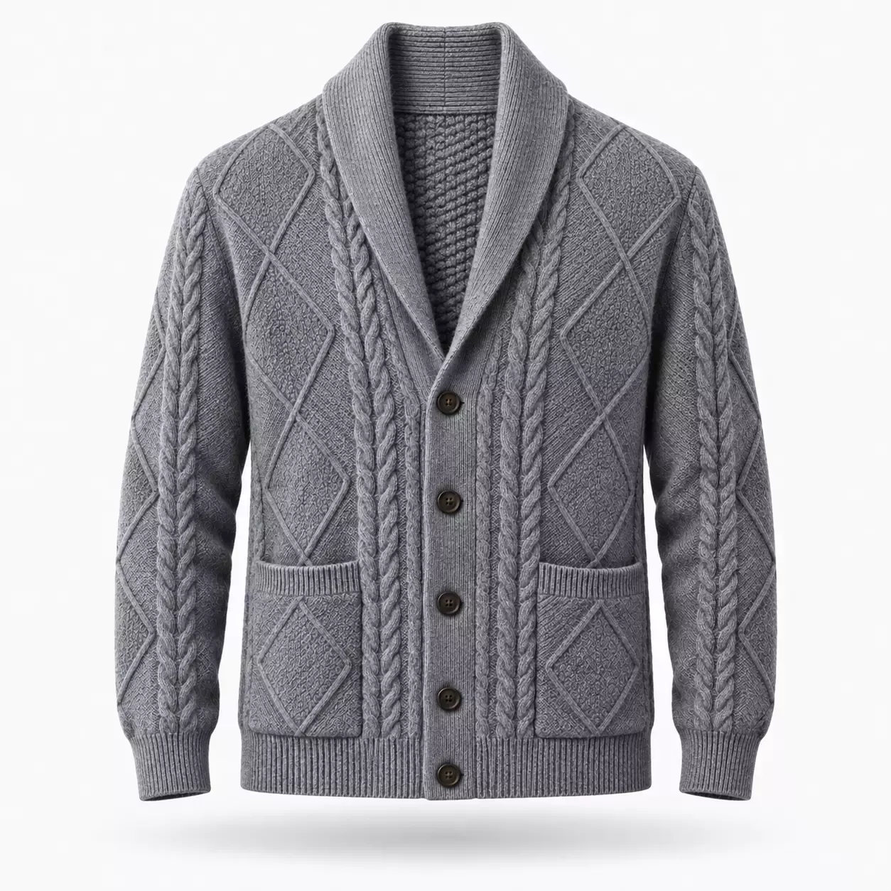 Cardigan Homme en Laine Mérinos à Col Châle