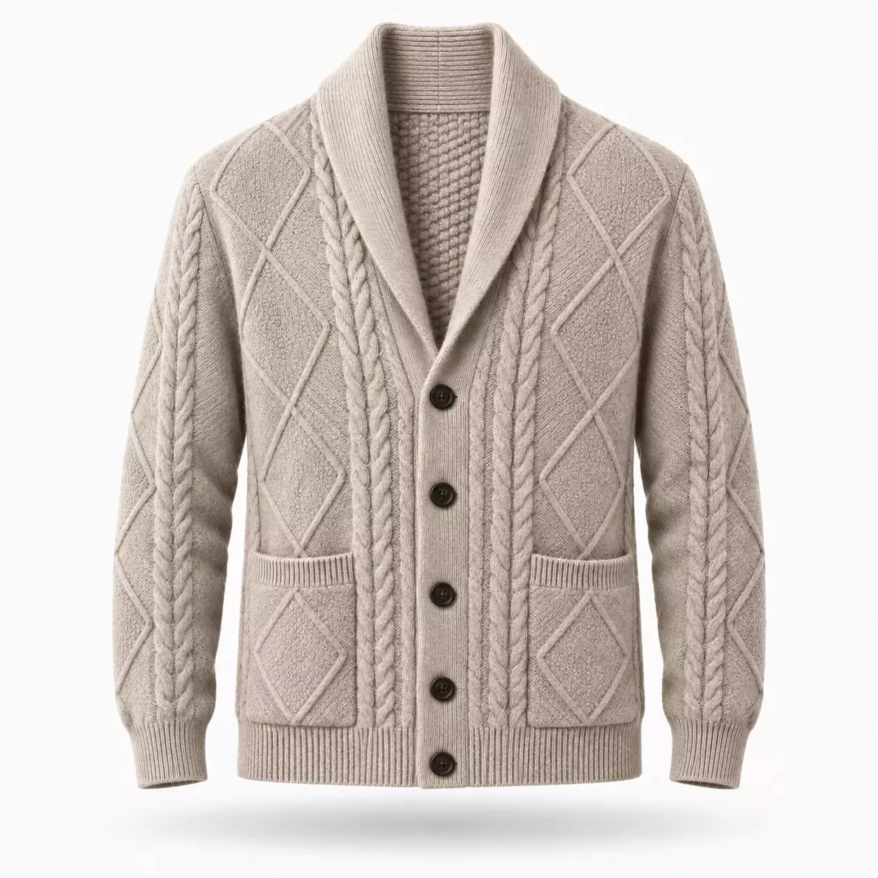 Cardigan Homme en Laine Mérinos à Col Châle