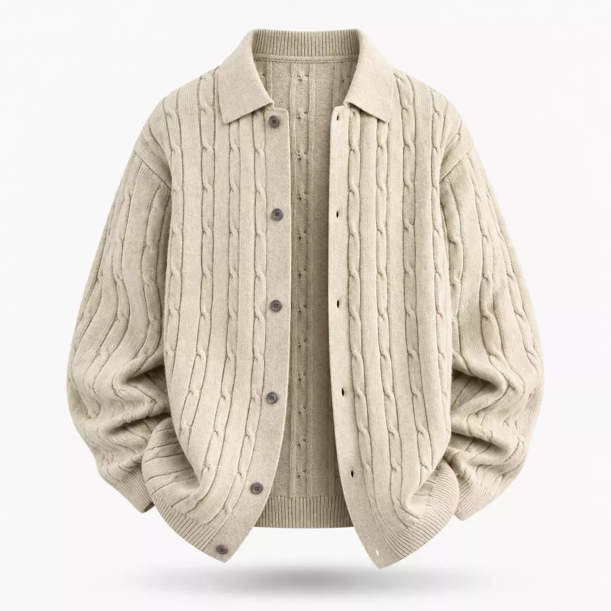 Cardigan Homme en Maille Torsadée Style Harajuku