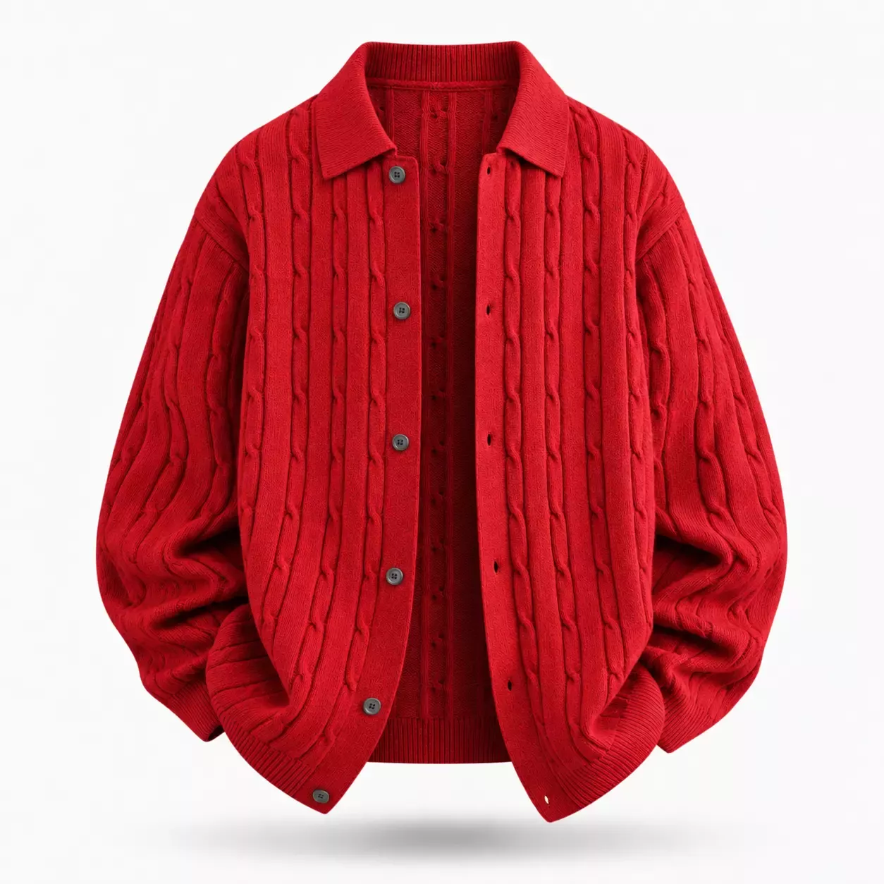 Cardigan Homme en Maille Torsadée Style Harajuku