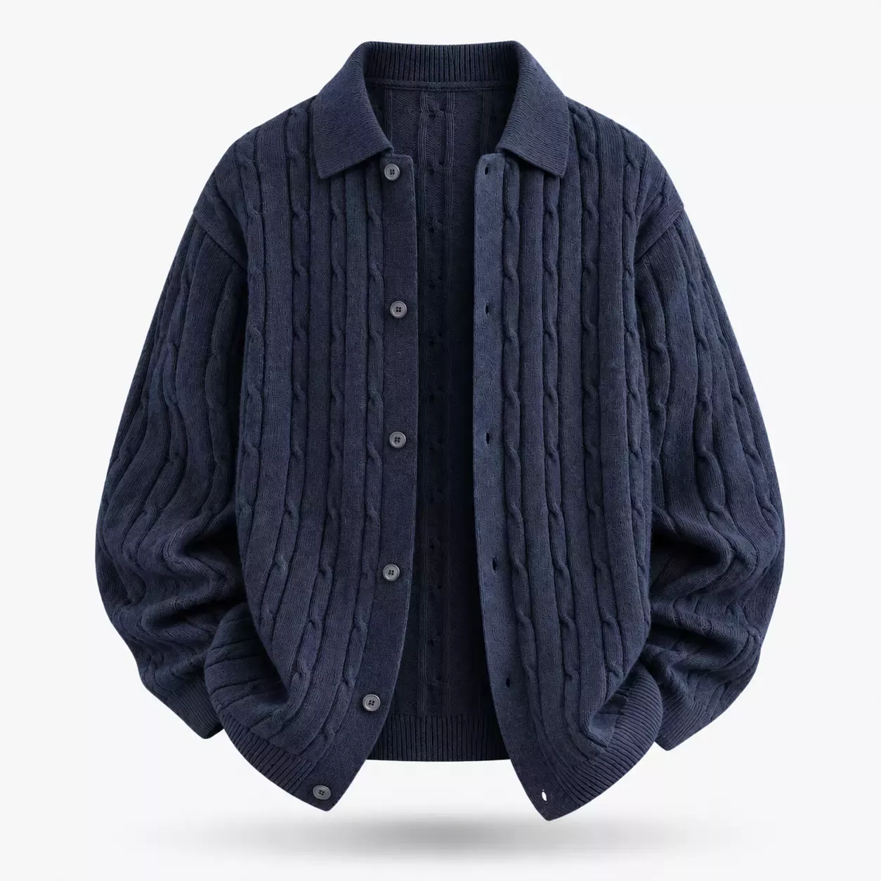 Cardigan Homme en Maille Torsadée Style Harajuku