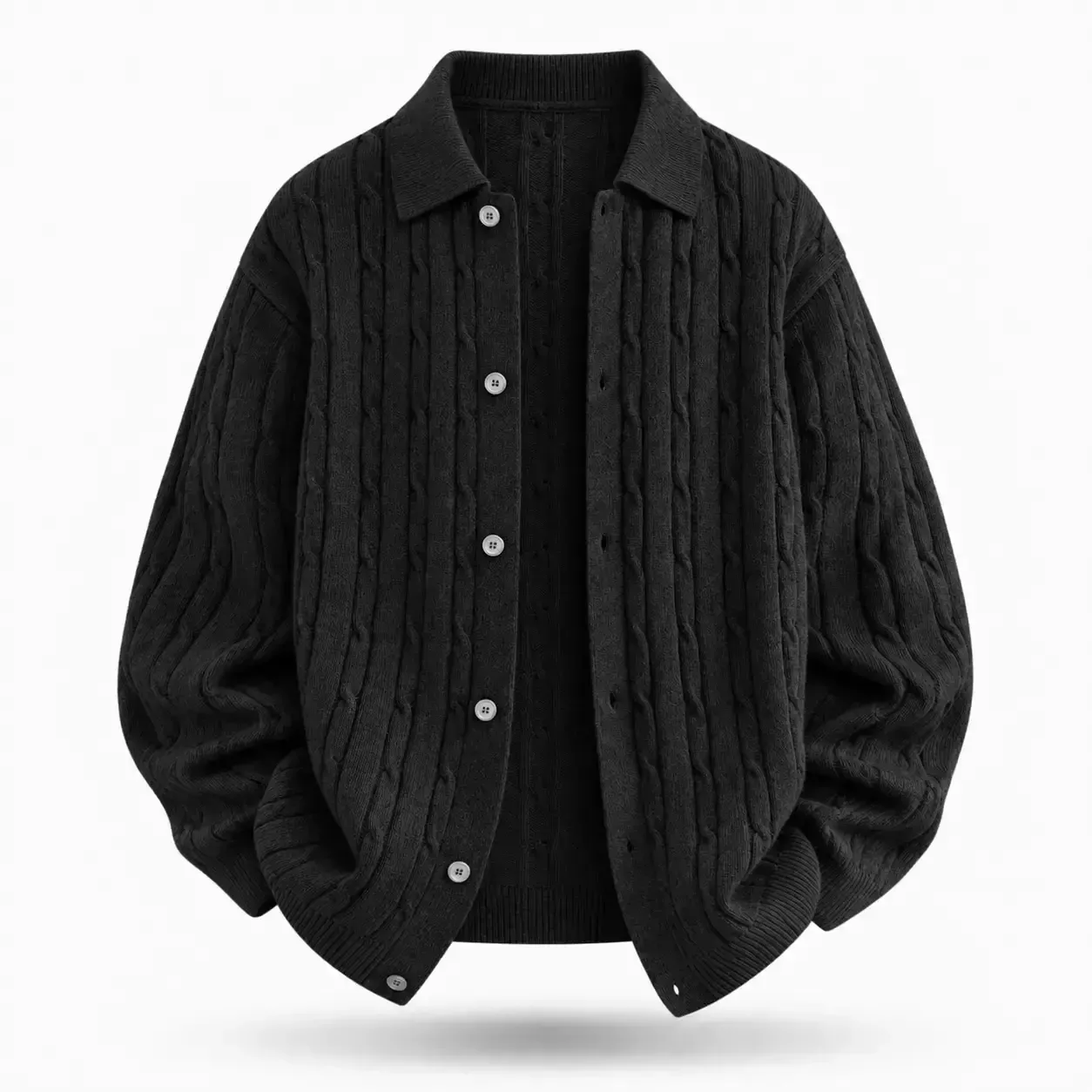 Cardigan Homme en Maille Torsadée Style Harajuku
