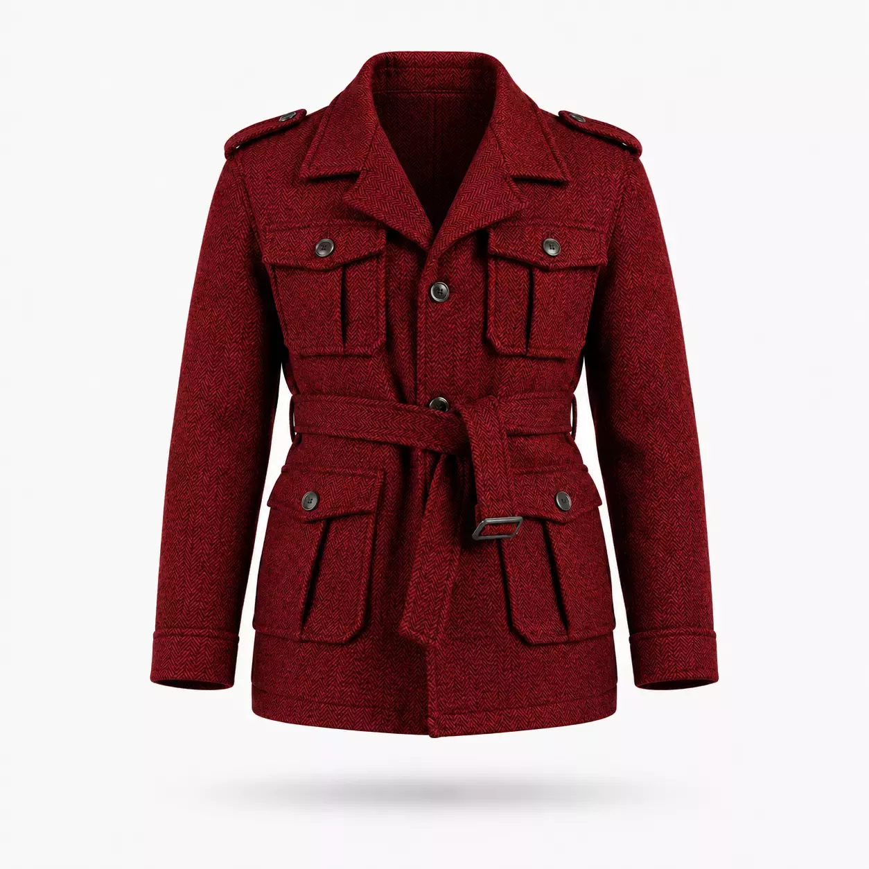 Veste saharienne homme à chevrons style britannique 