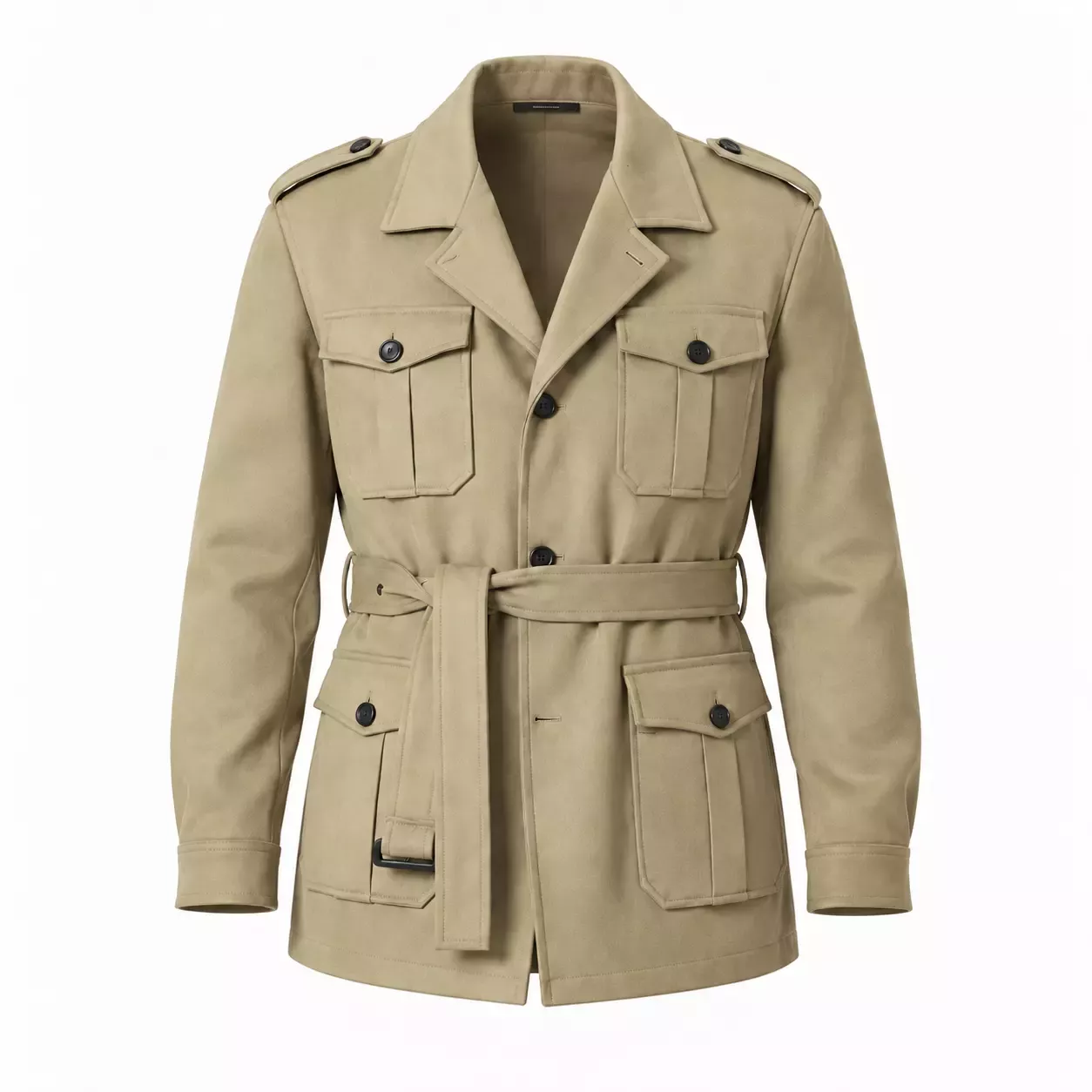 Veste saharienne homme vintage multi-poches