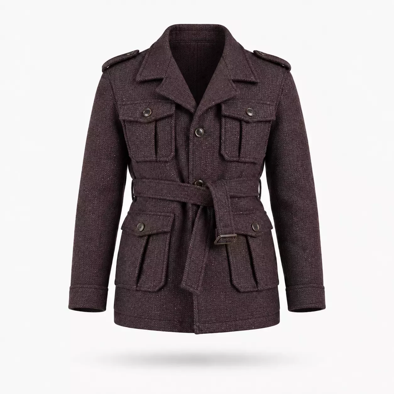 Veste saharienne homme à chevrons style britannique 