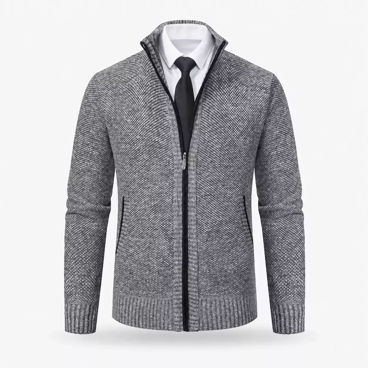 Cardigan homme chaud à fermeture éclair