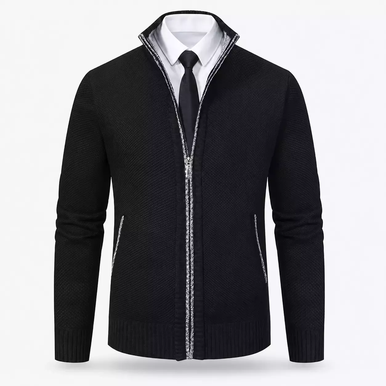 Cardigan homme chaud à fermeture éclair