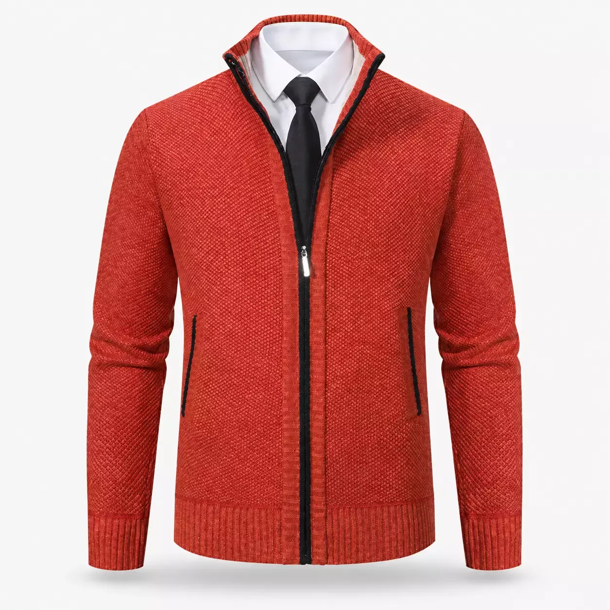 Cardigan homme chaud à fermeture éclair