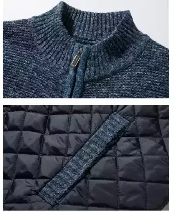 Cardigan Homme Patchwork en Maille Matelassée