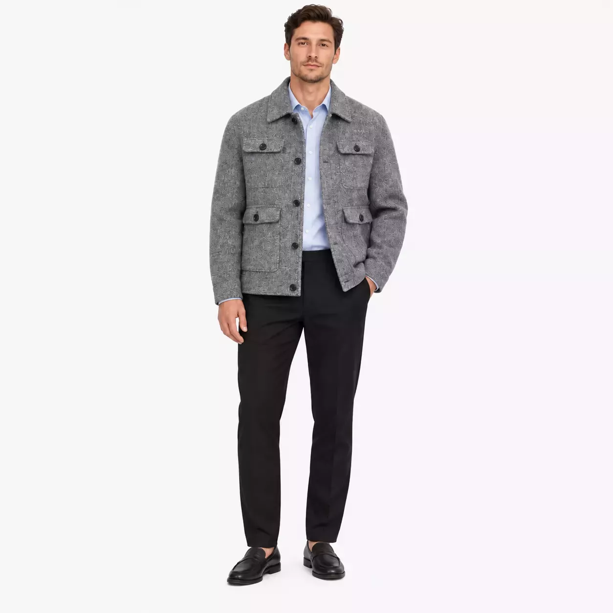 Veste homme saharienne à col rabattu 