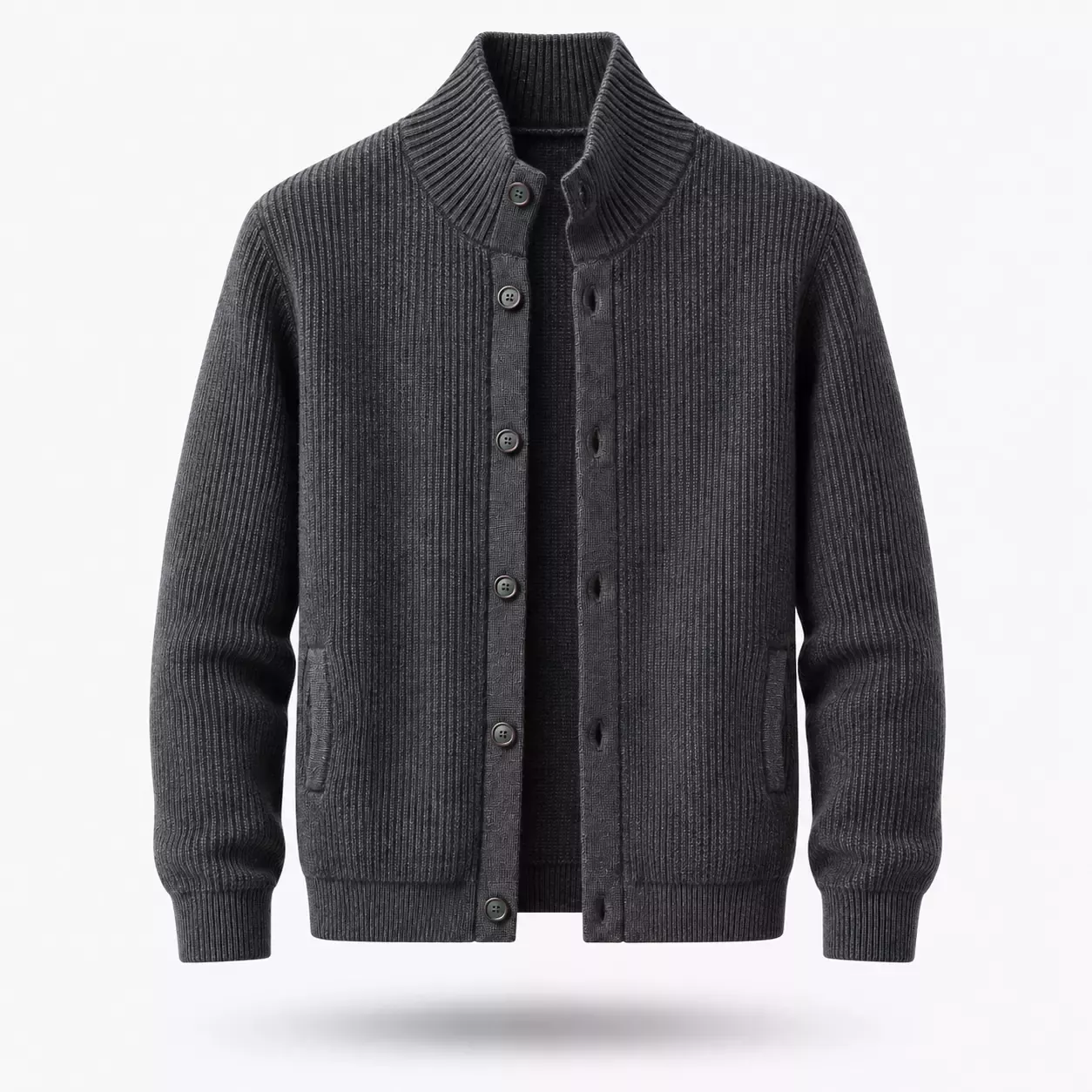 Cardigan Homme Épais à Col Roulé