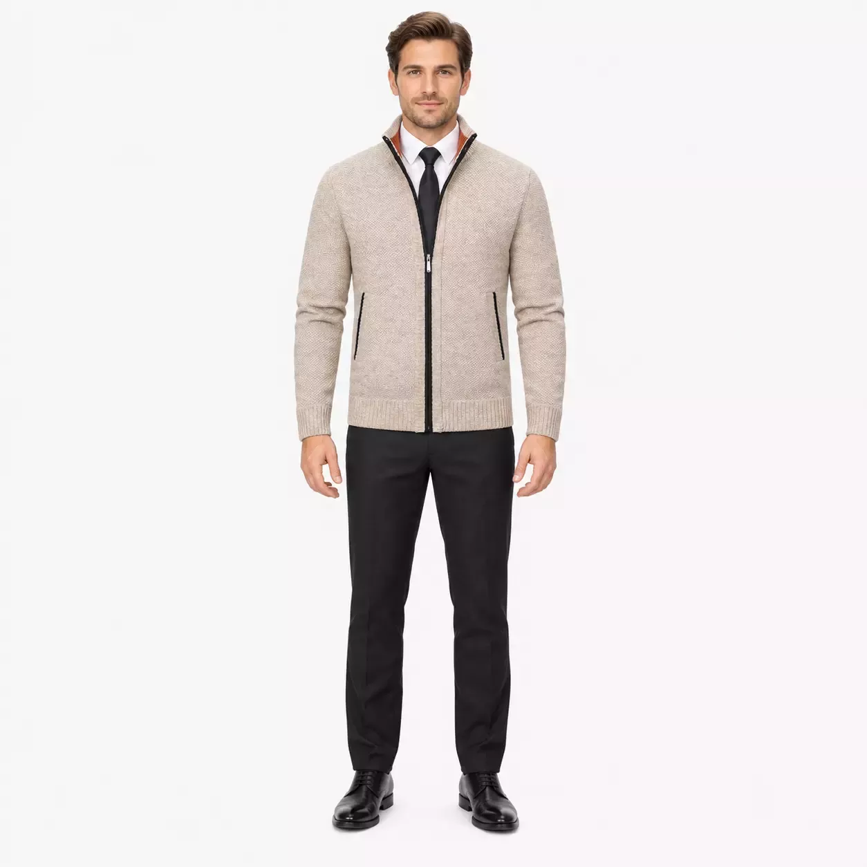 Cardigan homme chaud à fermeture éclair