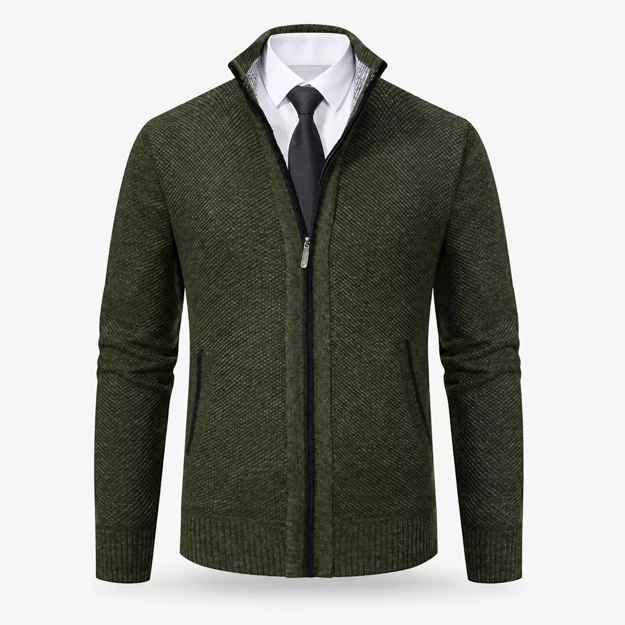 Cardigan homme chaud à fermeture éclair