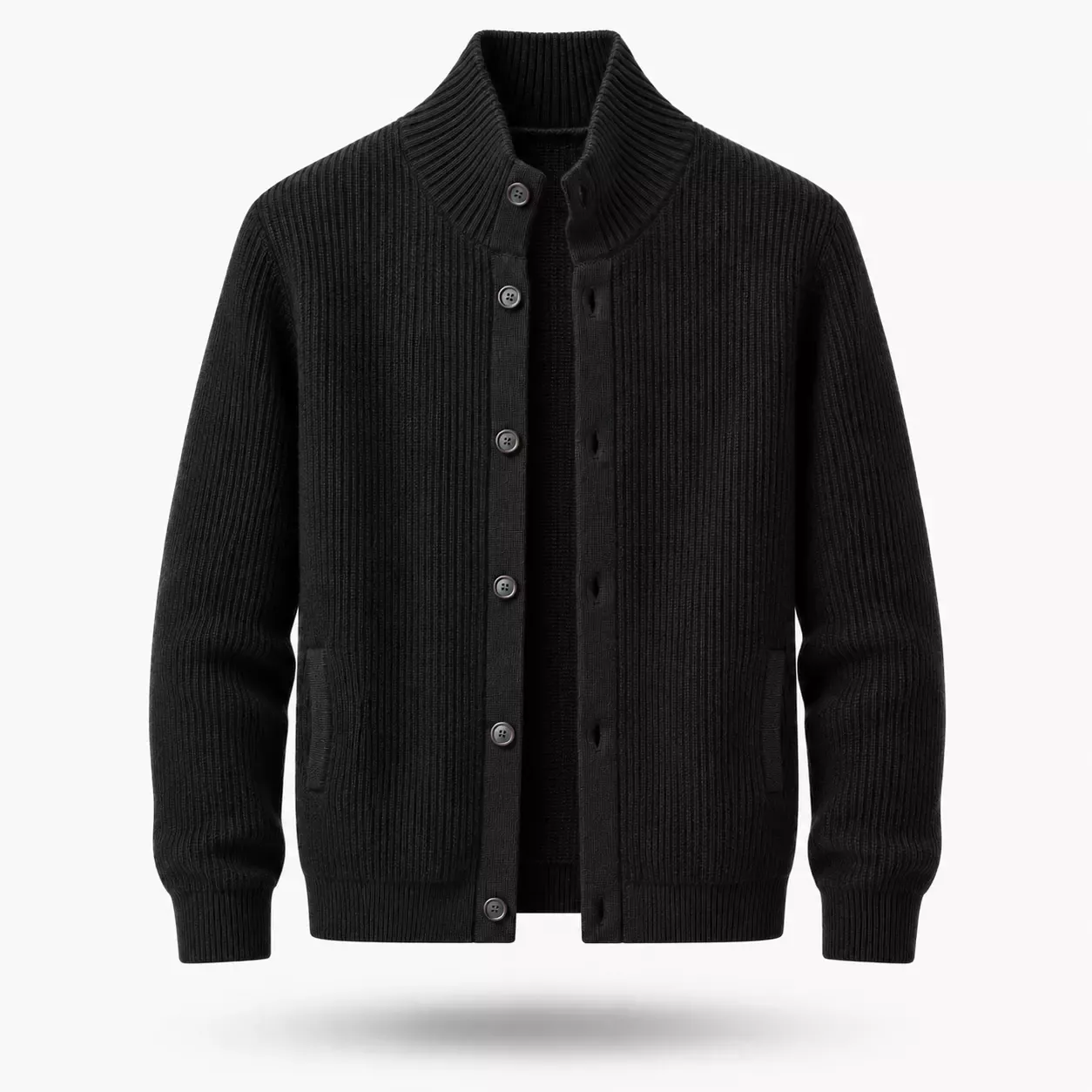 Cardigan Homme Épais à Col Roulé
