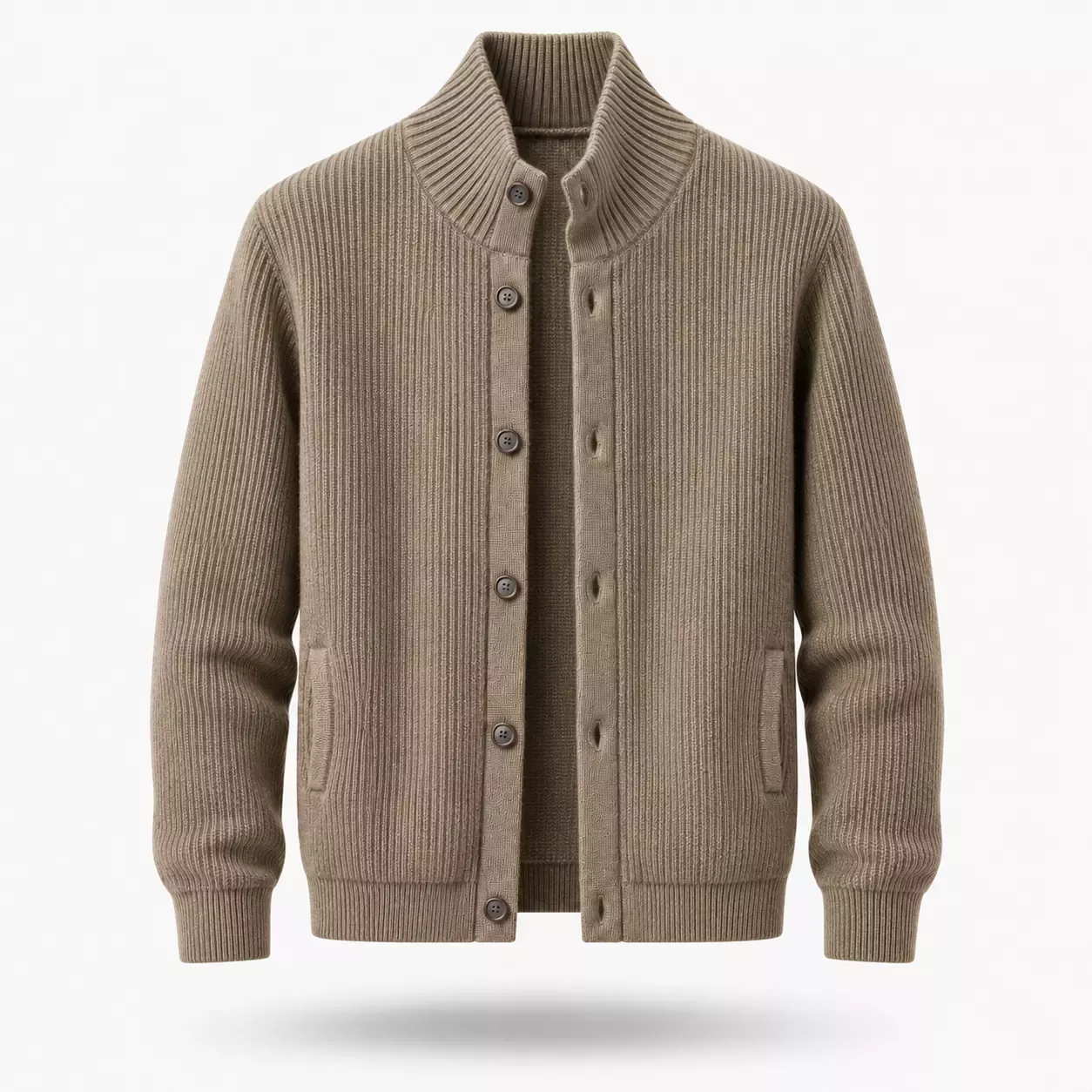 Cardigan Homme Épais à Col Roulé