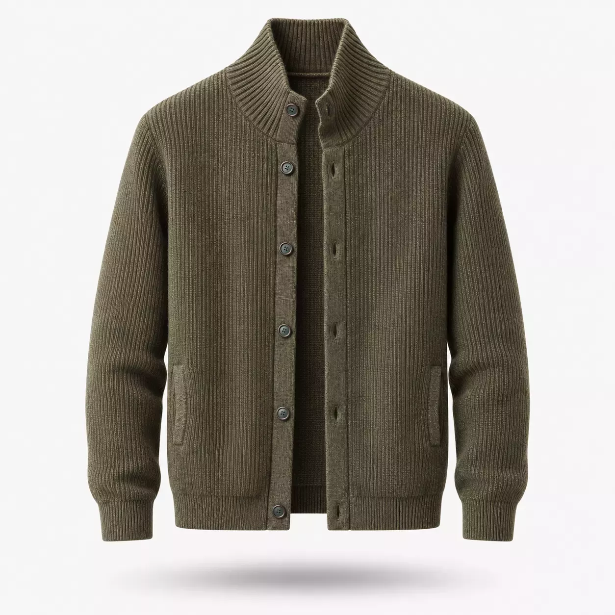 Cardigan Homme Épais à Col Roulé