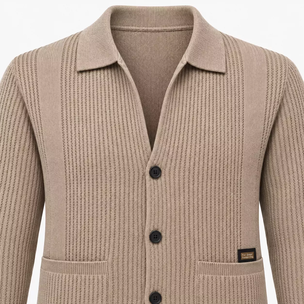 Cardigan Homme en velours doux  à col Chemise.