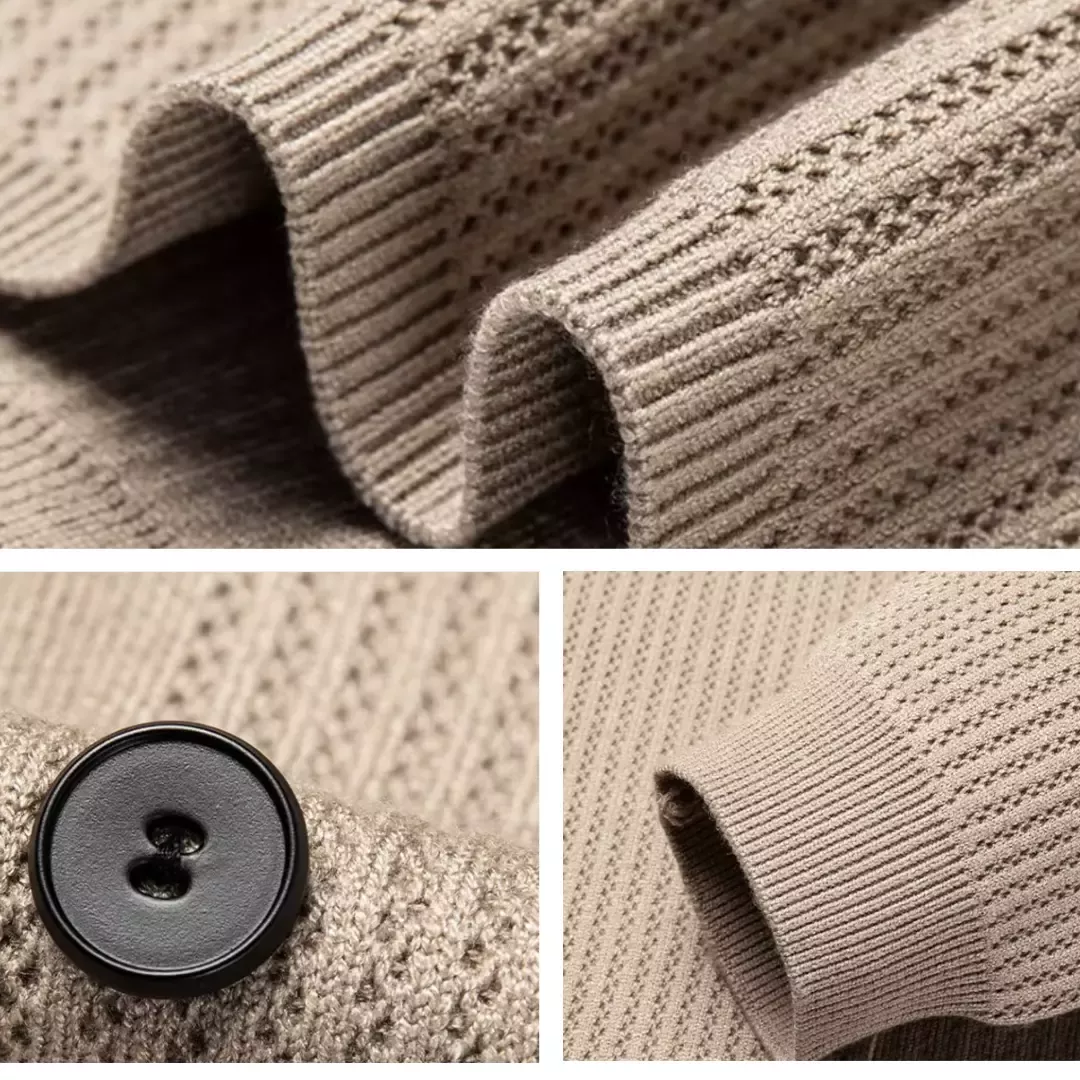 Cardigan Homme en velours doux  à col Chemise.