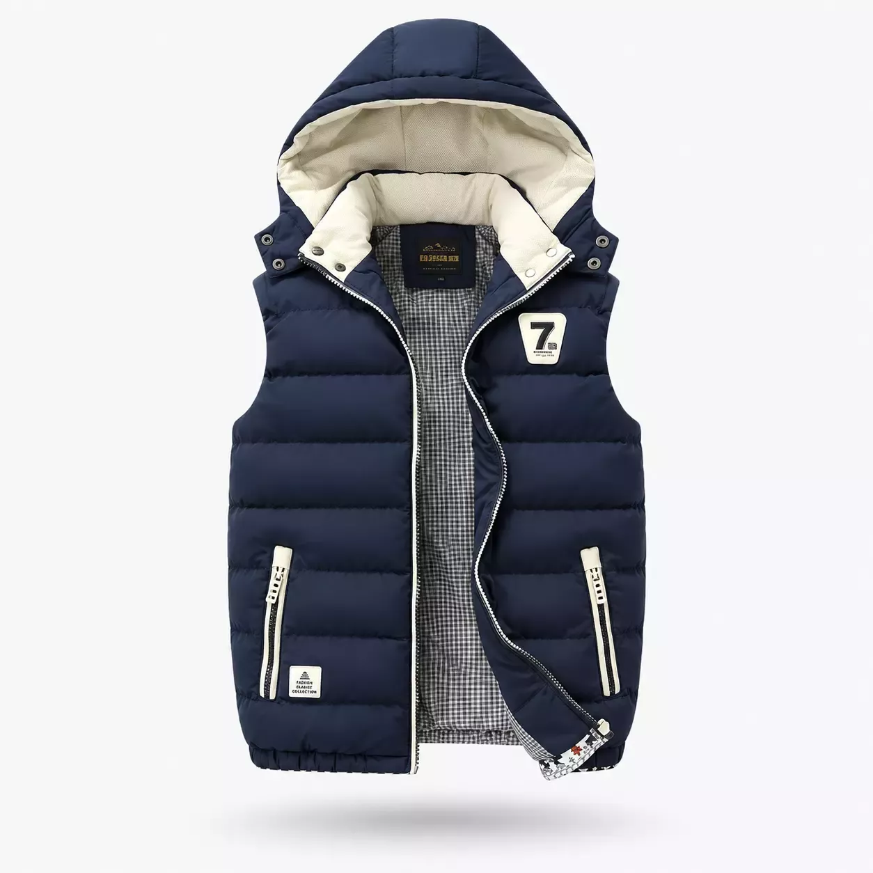 Veste sans manche homme en duvet capuche détachable 