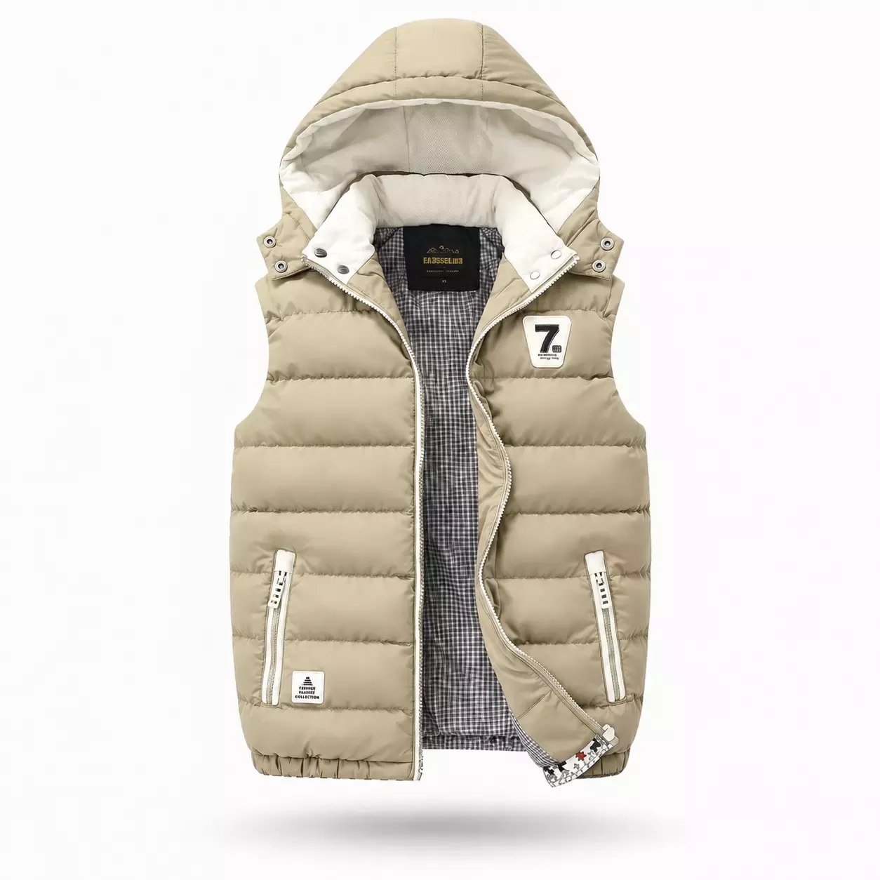 Veste sans manche homme en duvet capuche détachable 
