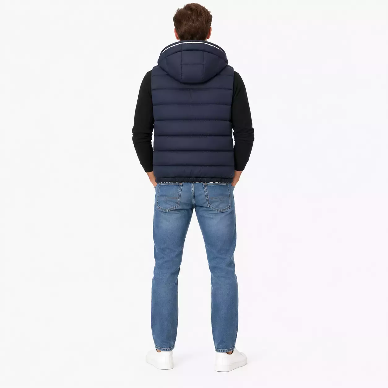 Veste sans manche homme en duvet capuche détachable 
