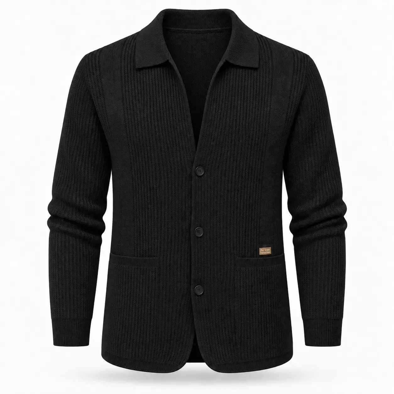Cardigan Homme en velours doux  à col Chemise.
