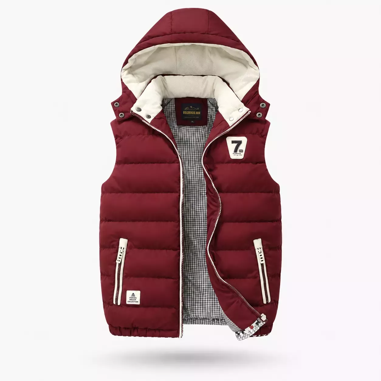 Veste sans manche homme en duvet capuche détachable 