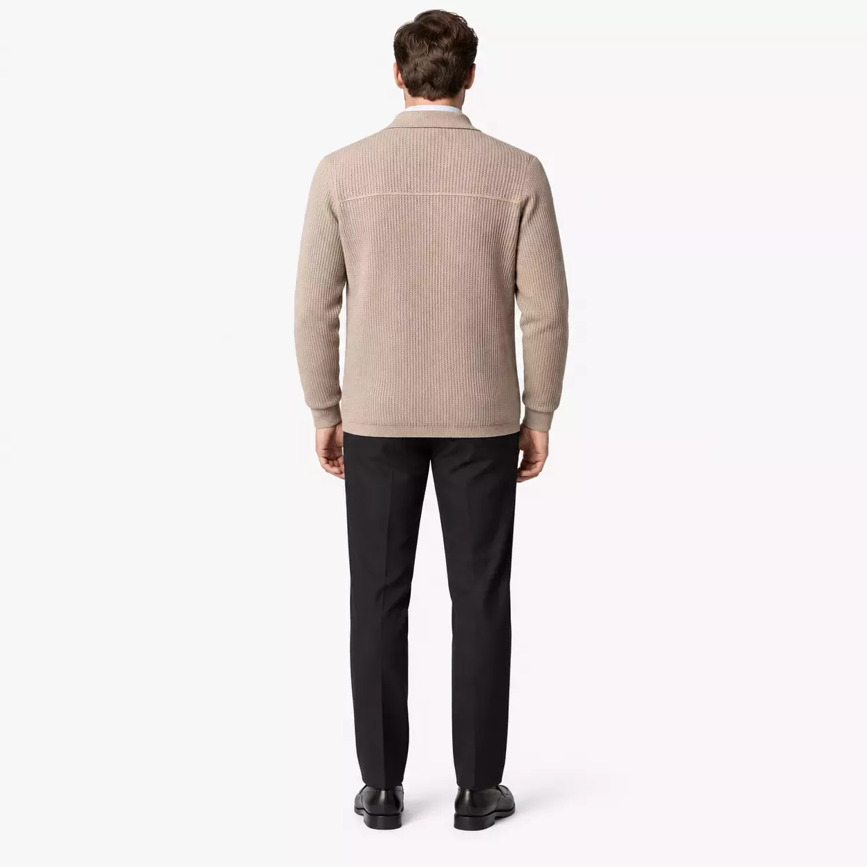Cardigan Homme en velours doux  à col Chemise.
