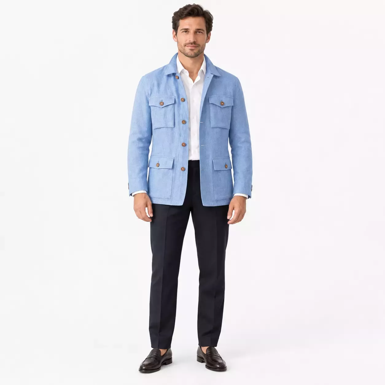 Veste saharienne homme safari en lin 