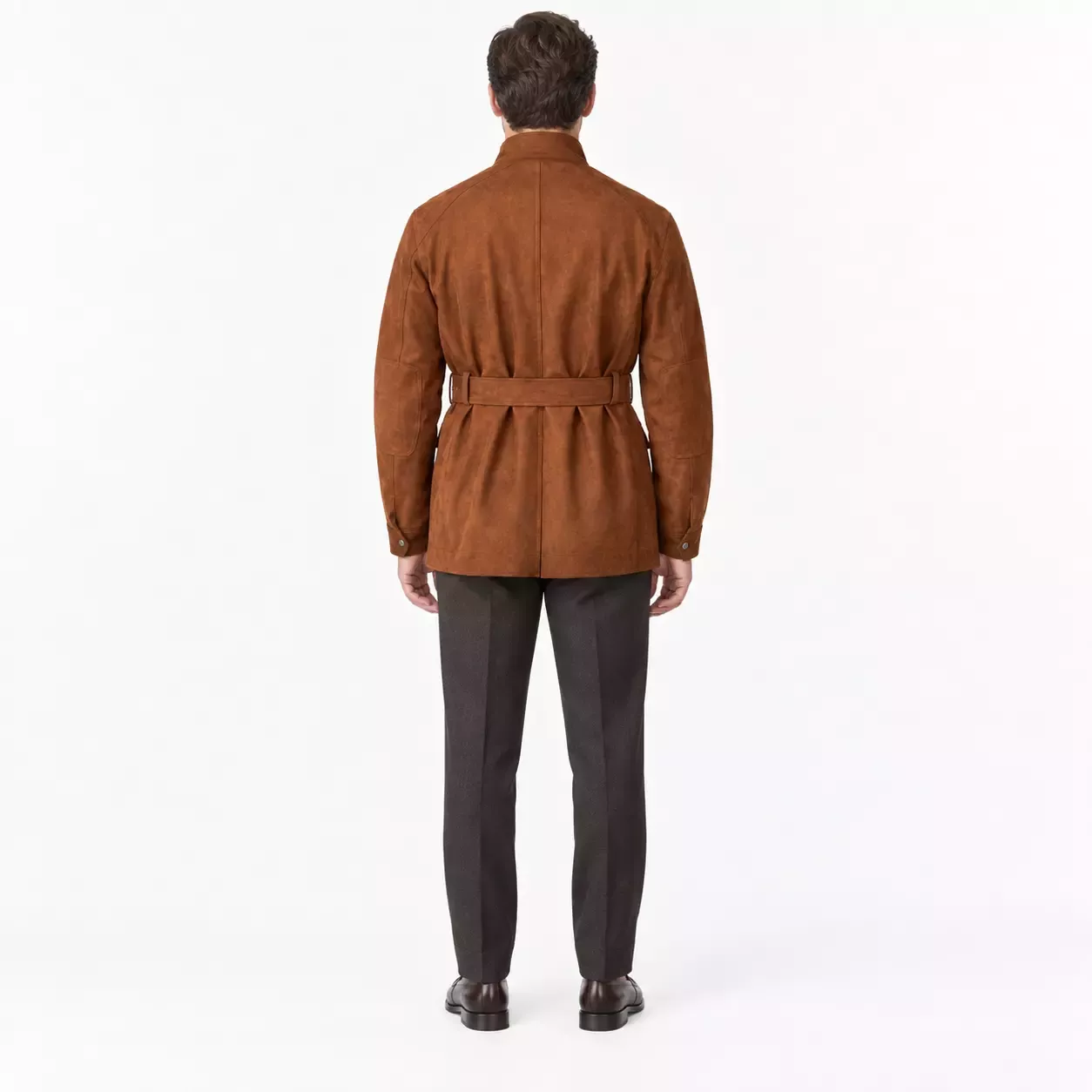 Veste Saharienne Homme en Daim à Chevrons