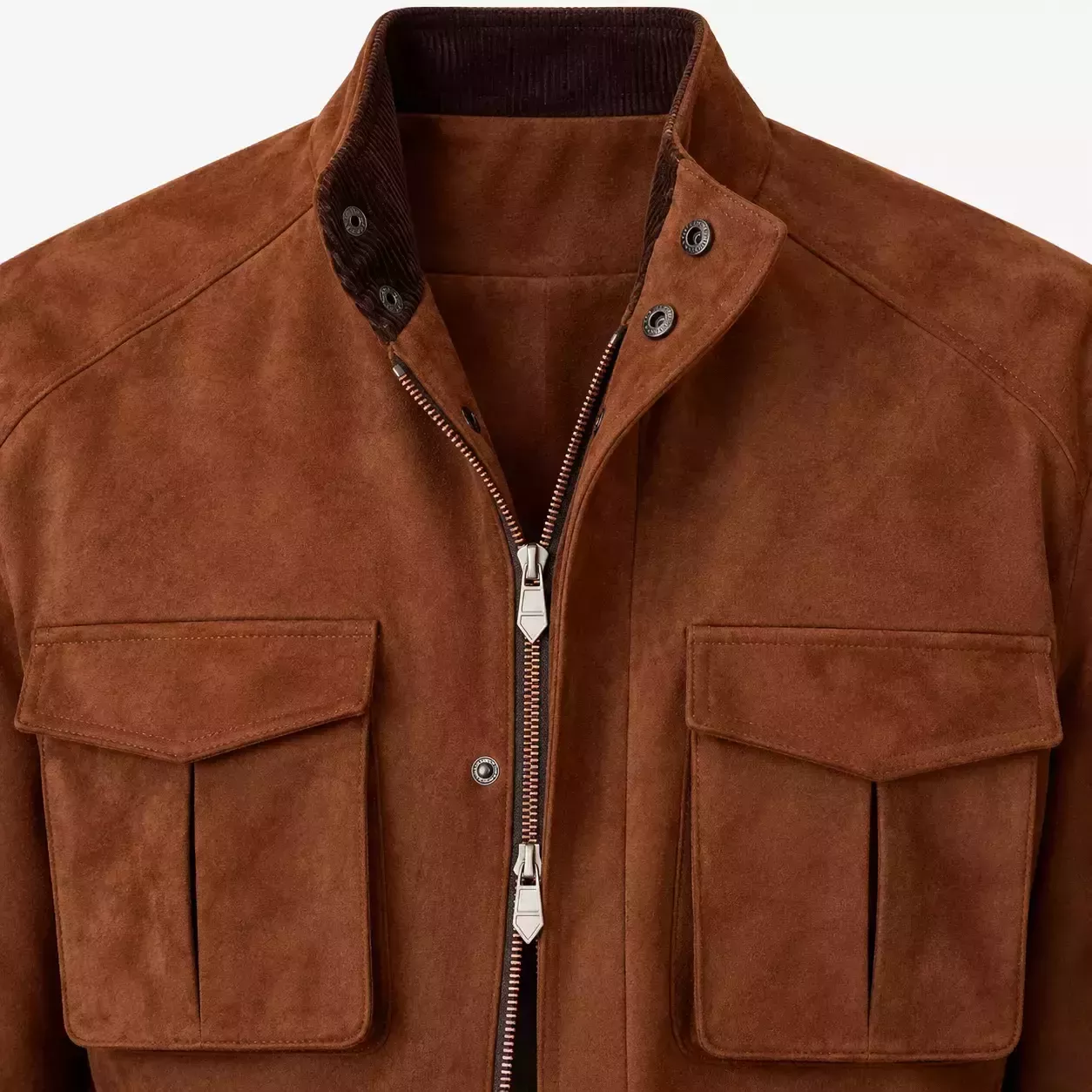 Veste Saharienne Homme en Daim à Chevrons