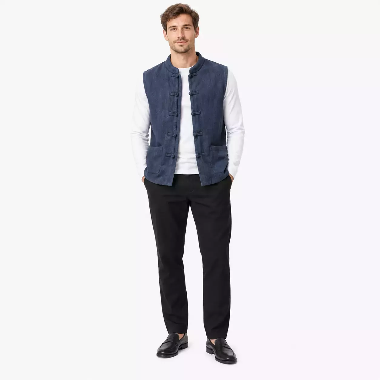 Veste sans manche homme vintage multi-poche 