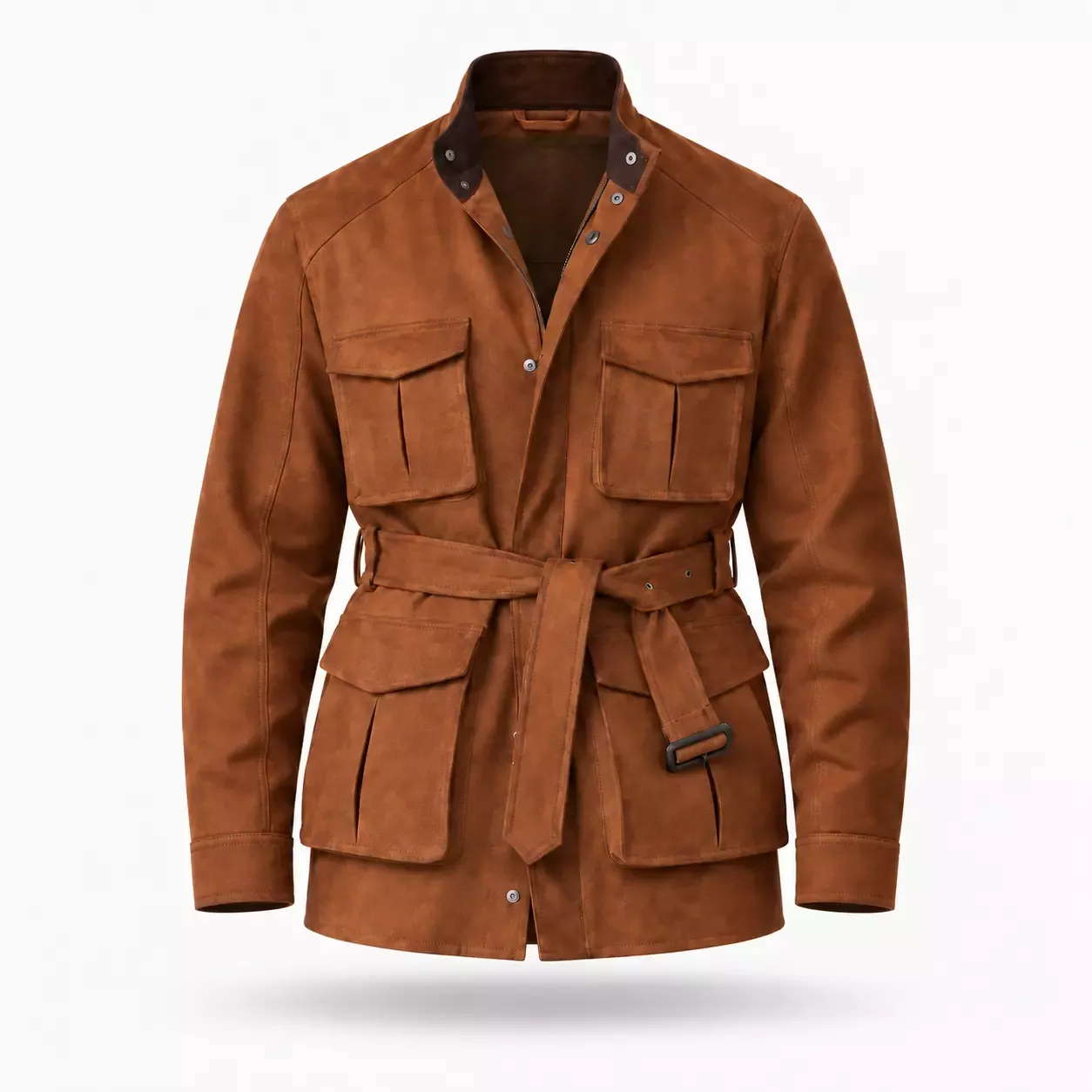 Veste Saharienne Homme en Daim à Chevrons