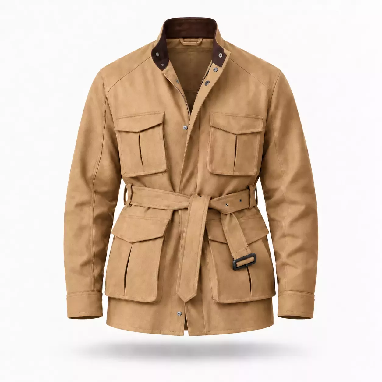 Veste Saharienne Homme en Daim à Chevrons