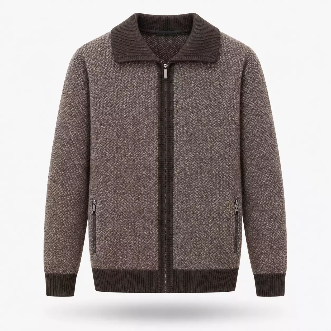 Cardigan Homme Épais à Col Polo