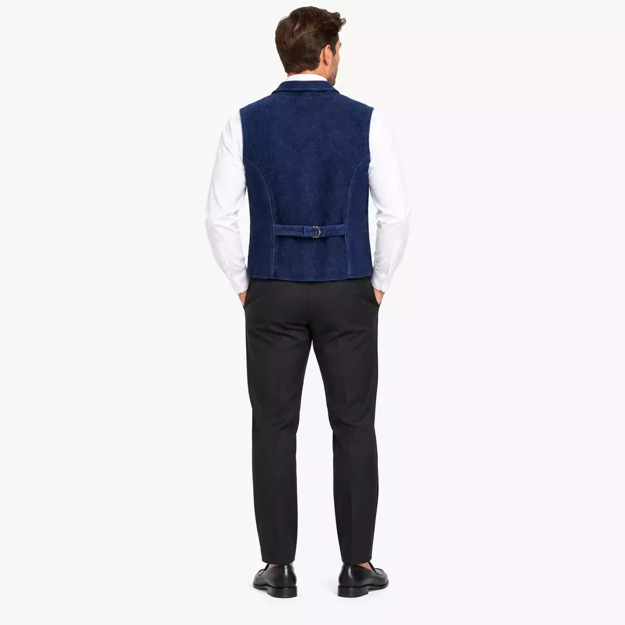 Veste sans manche homme indigo  retro 