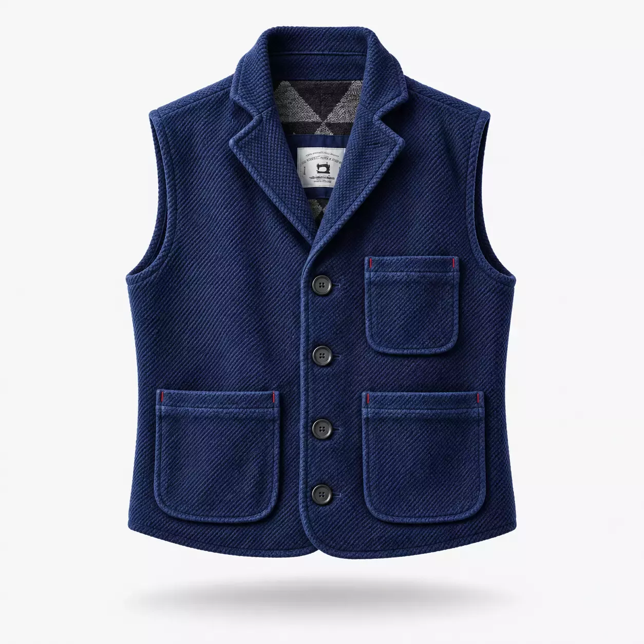 Veste sans manche homme indigo  retro 