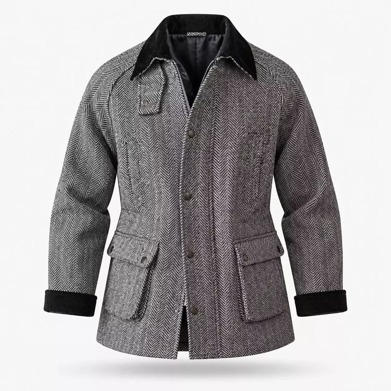 Veste Saharienne Homme Chaude Vintage à Chevrons
