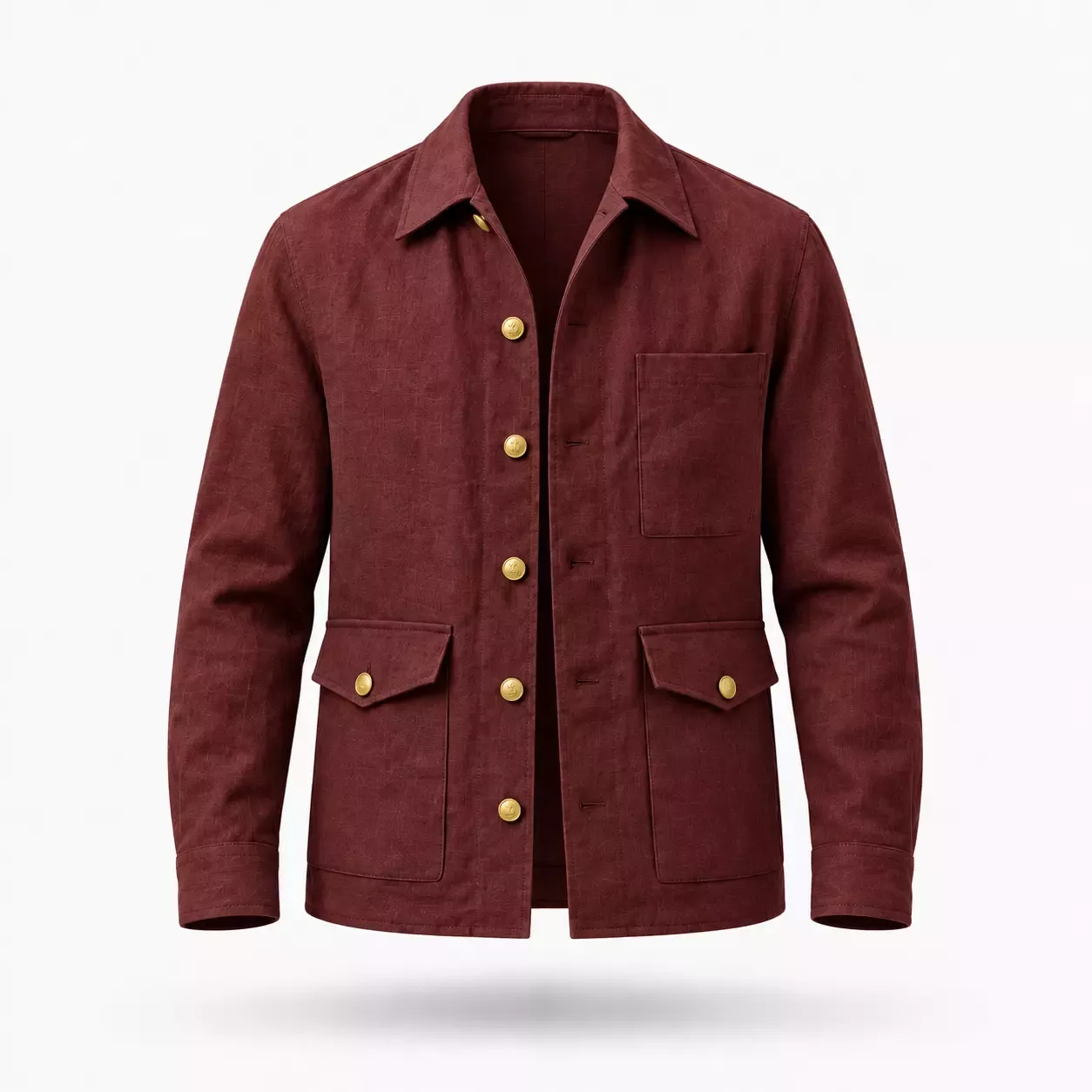 Veste Saharienne Homme en Lin à Boutons Dorés