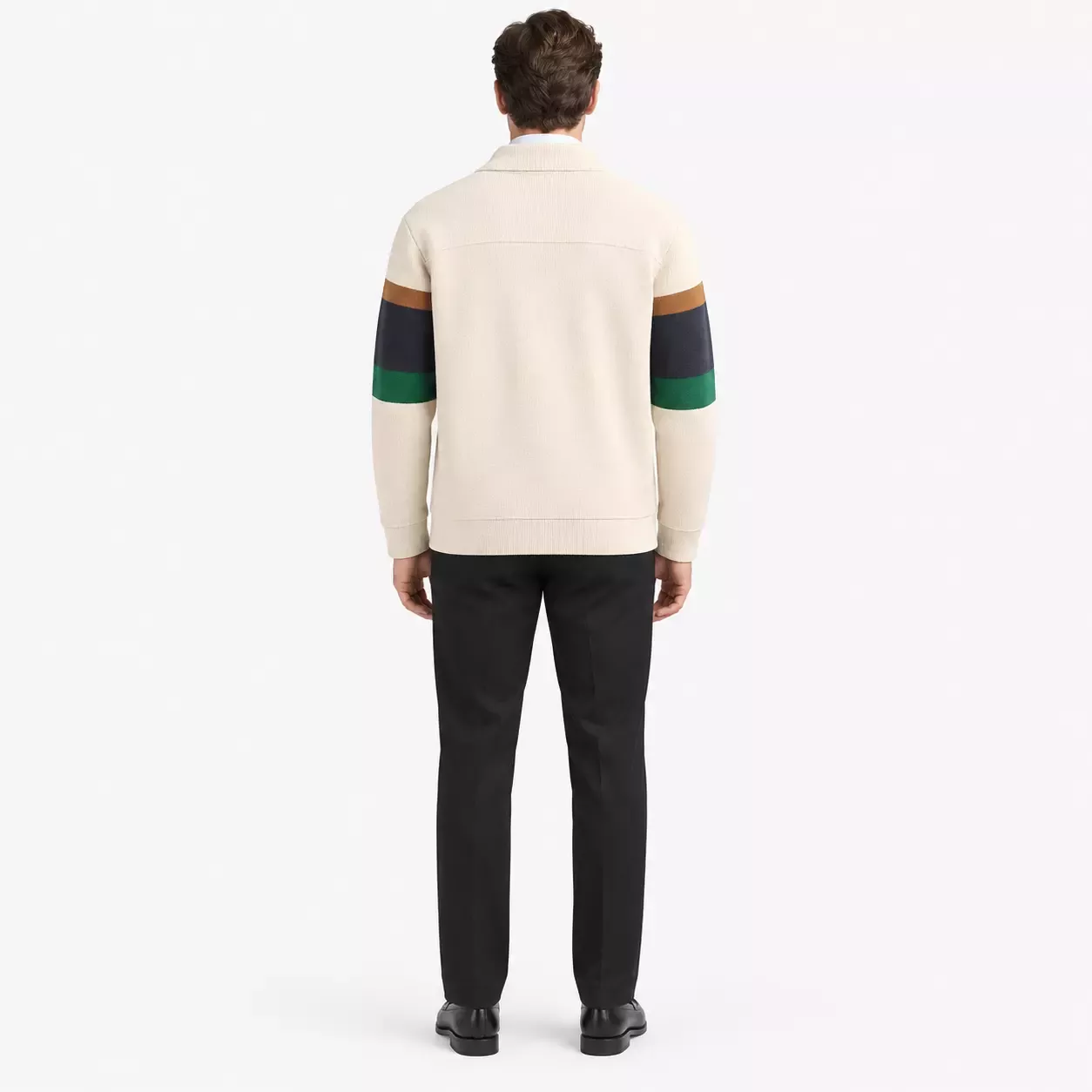 Cardigan Pull Homme à Rayures Contrastantes