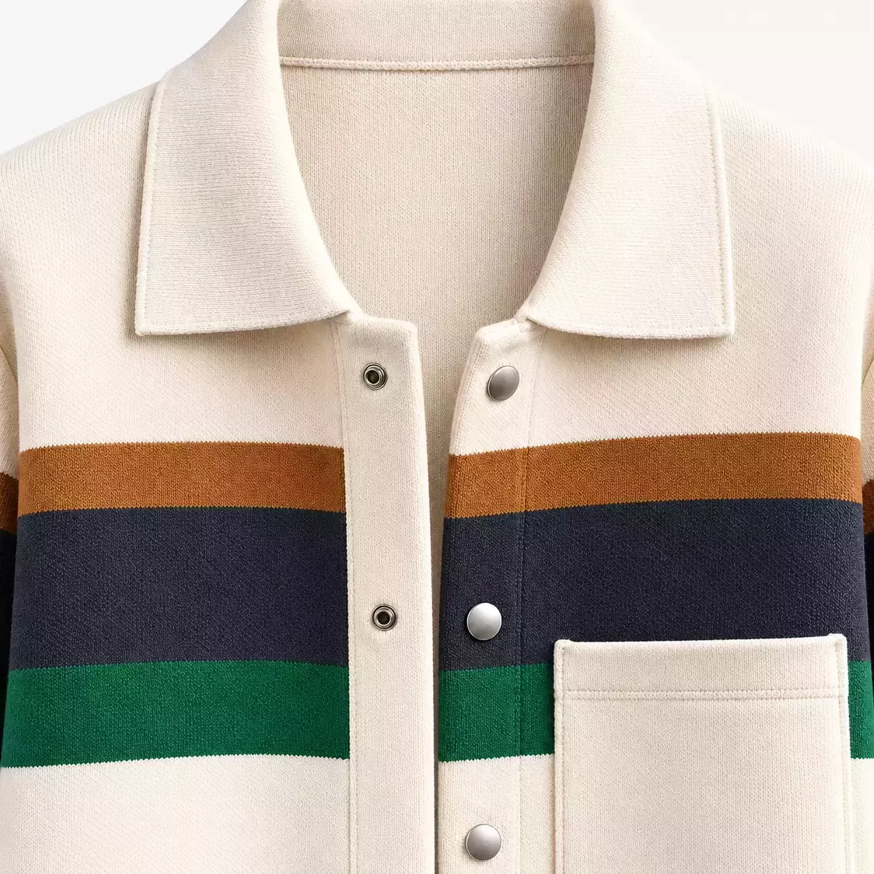 Cardigan Pull Homme à Rayures Contrastantes
