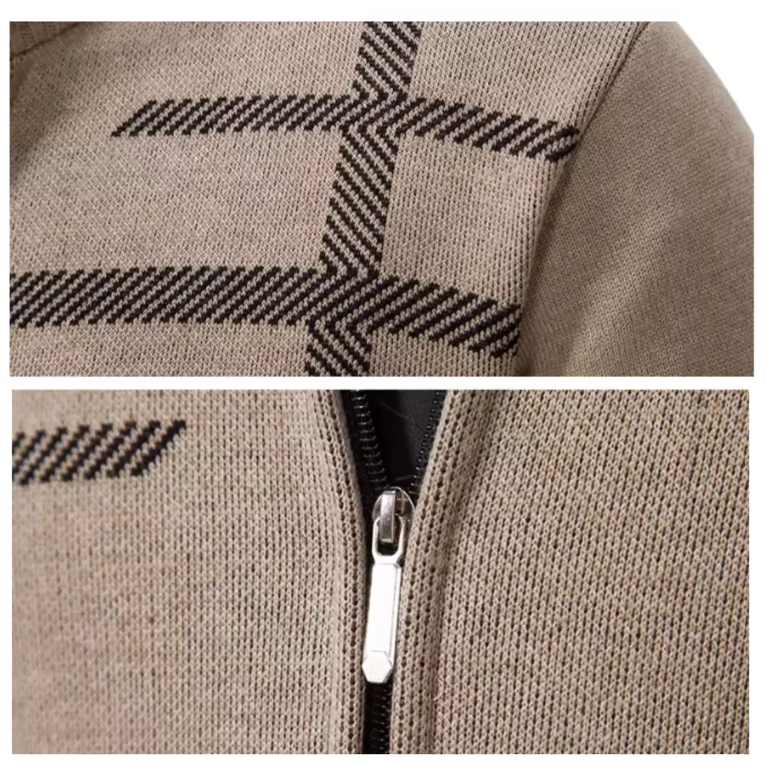 Cardigan Homme  Col Montant Motif Graphique