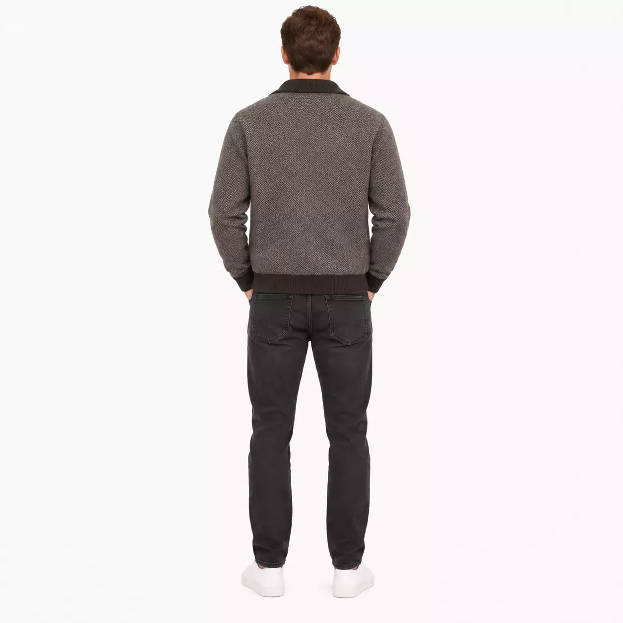 Cardigan Homme Épais à Col Polo