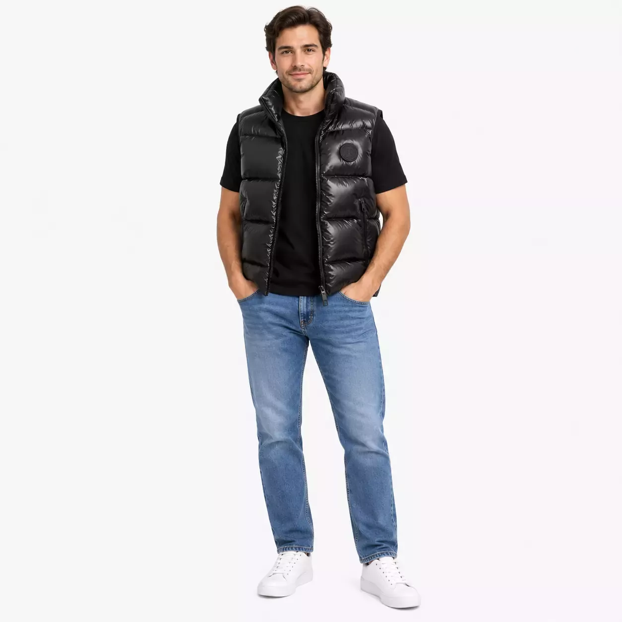Doudoune Sans Manche Homme Noire en Duvet 